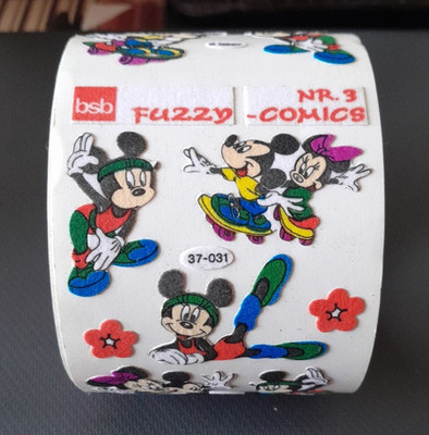 Sticker 90er Stickerrolle bsb MICKY Mouse Fuzzy Aufkleber  Vintage Stickeralbum