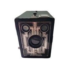 Vintage Kodak Target Brownie Six-20 620 Box Camera 1930's Kodak Camera W/ Strap