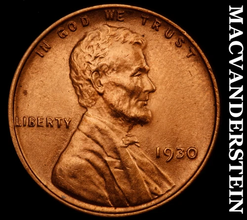 1930 Lincoln Cent- Red- Choice Gem Brilliant Uncirculated++++ Luster #J3233