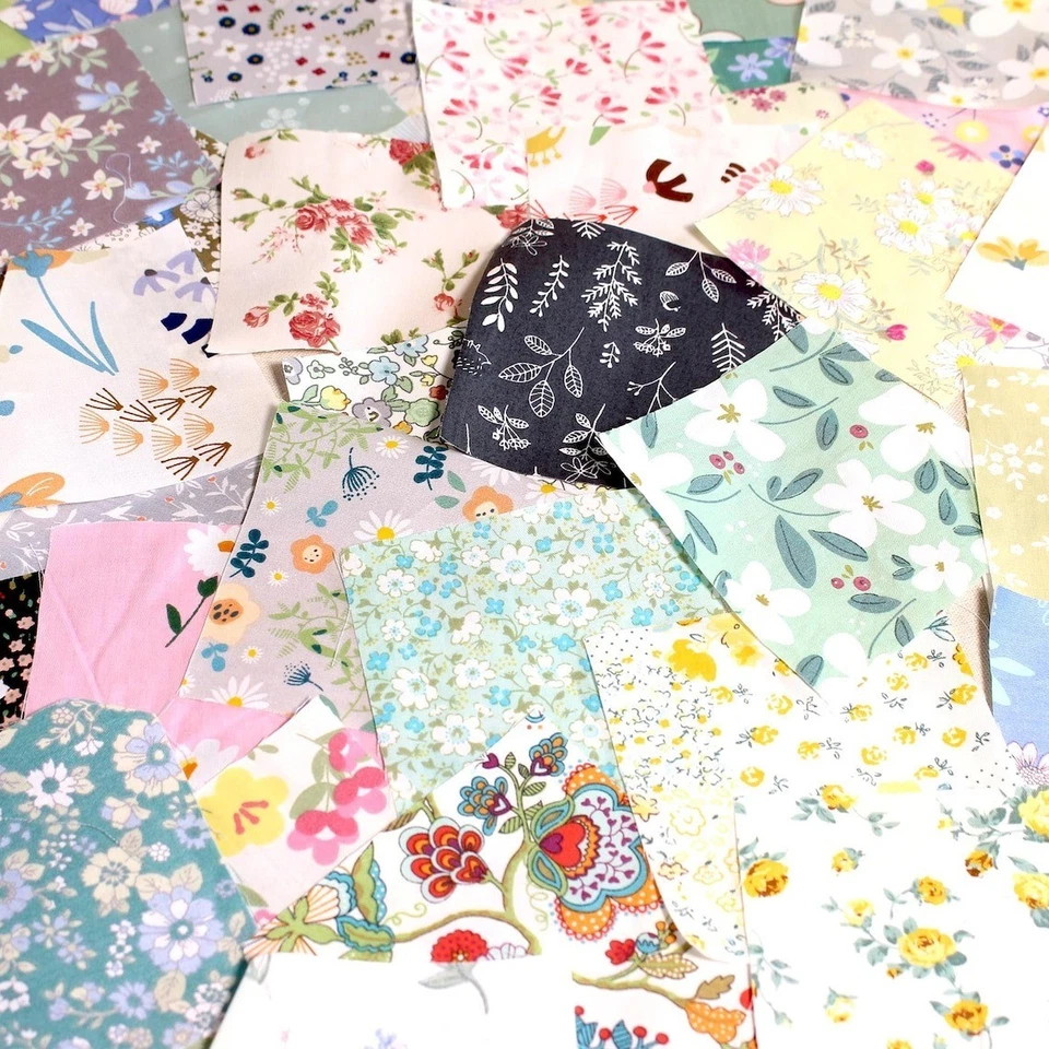 100 Floral Cotton Fabric 4" Precut Squares Quilting Sewing DIY Patchwork Charm - Image 4 of 4