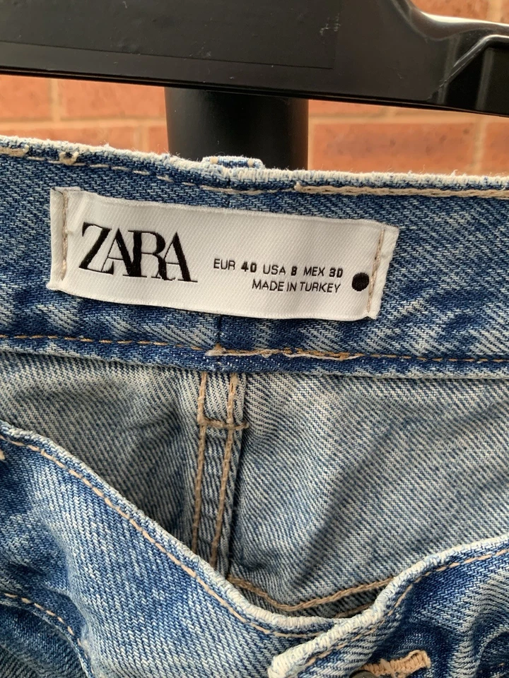 Zara Blue Denim Jeans 1 Pair Mums Cut 1 Pair Boyfriend Cut Both Size 12 - Image 3 of 4
