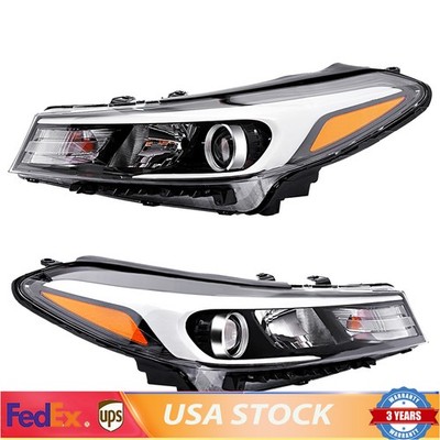 Pair Halogen Headlights headlights for 2017 2018 Kia Forte Left+Right w/ Bulb