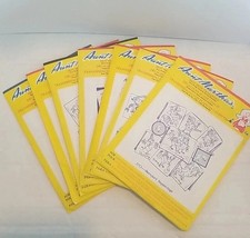 Lot of 7 Aunt Martha's Hot Iron Transfers Floral Cat Dog Fruit Bird Gadgets More