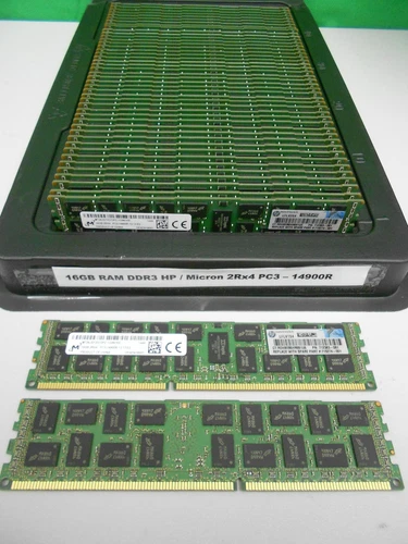 8 Stück Micron / HP 128GB DDR3 Server RAM 2Rx4 PC3-14900R MT36JSF2G72PZ ECC reg.