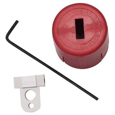 Brady 64540 Air Line Regulator Lockout, Red, Aluminum; Fiberglass Reinforced