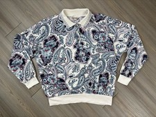 Vintage Seasons Ticket Polo Women’s 3X Paisley Long Sleeve Made In USA