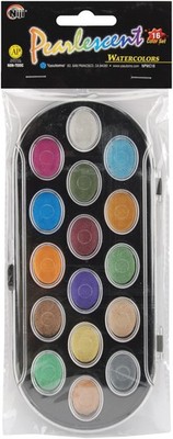 Pearlescent Watercolor Paint Cakes 16/Pkg Assorted Colors