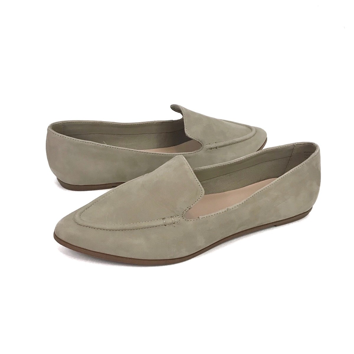 Aldo Brown Gray Pointed Toe Suede Slip Ons Loafers Women's Size