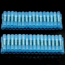 US 100PCS Heat Shrink Butt Wire Splice Connectors Waterproof Crimp Terminal Blue