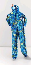 Boys only youth one piece hooded fleece pajamas. Monsters. Sz M 8/10. NWT. B7