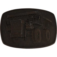 Lectra Haul Rig Equipment Dump Truck Mining Construction Vintage Belt Buckle