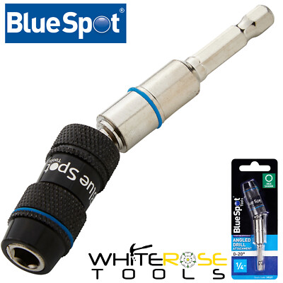 BlueSpot magnetischer Bithalter Sechskantschaft 1/4'' 0-20° abgewinkelter Offset-Bohreraufsatz