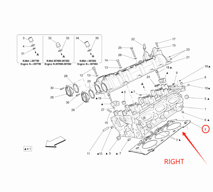 2pcs  Genuine Left & Right Head Gasket fit Maserati Ghibli Levante Quattroporte