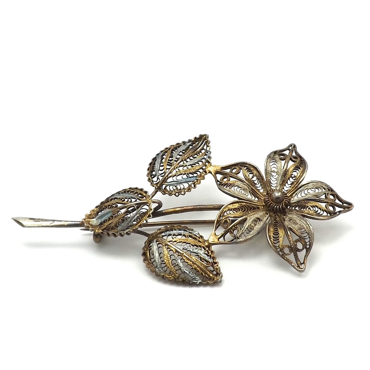 Broche Vintage En Argent Filigrané 800 - Portugal (occasion)