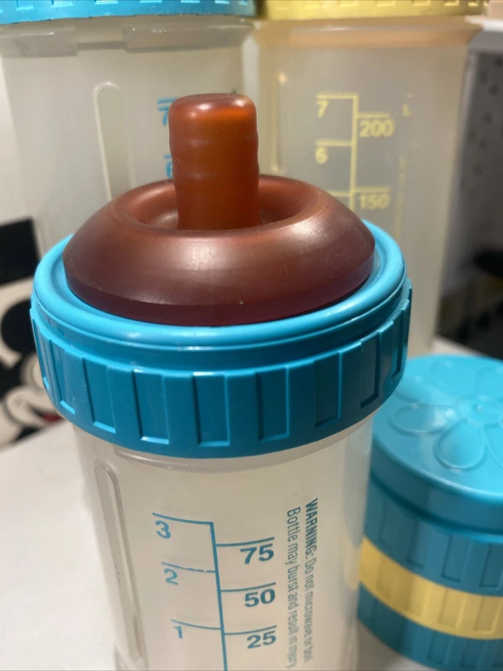 PLAYTEX, вставные ОРИГИНАЛЬНЫЕ детские держатели для бутылок, ортопедические и 🧸ПЛОСКИЕ ВЕРХНИЕ соски, винтажные - Изображение 4 из 4