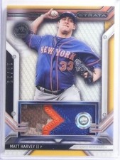 2016 Topps Strata Clearly Authentic Gold Matt Harvey Patch #D19/25 #CARMH