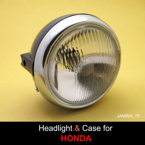 Honda XL100 XL125 XL175 XL250 XL350 MT125 6" Headlight 6 V. + Rim Ring + Case