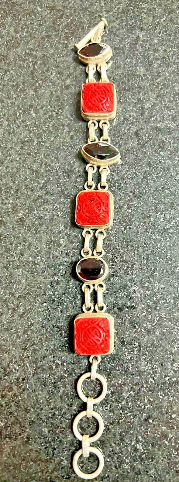 Adjustable Sterling Silver Toggle Clasp Bracelet … - image 1