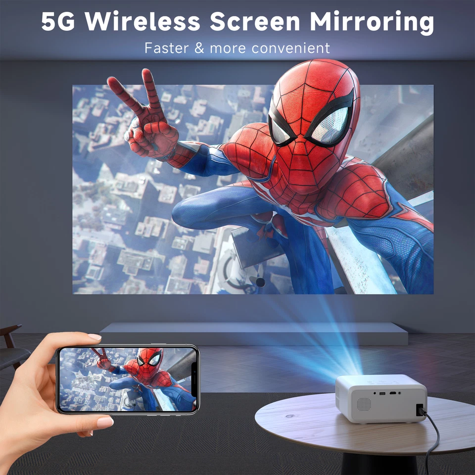 4K Projector 40000LMS 1080P 3D 5G WiFi Bluetooth Video Home Theater 230" Display - Image 4 of 4