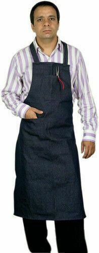 DENIM DUNGAREE PROBAN® CRAFTMAN APRON Apron Denim Bib 2 Pockets Work Shop Jewelers Workshop Hobby