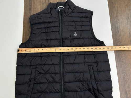 Izod Perform Mens M Black Quilted Puffer Vest Breathable Performance Golf - Picture 8 of 11