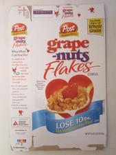 Empty POST Cereal Box GRAPE-NUTS FLAKES 2006 18 oz G7C6r 