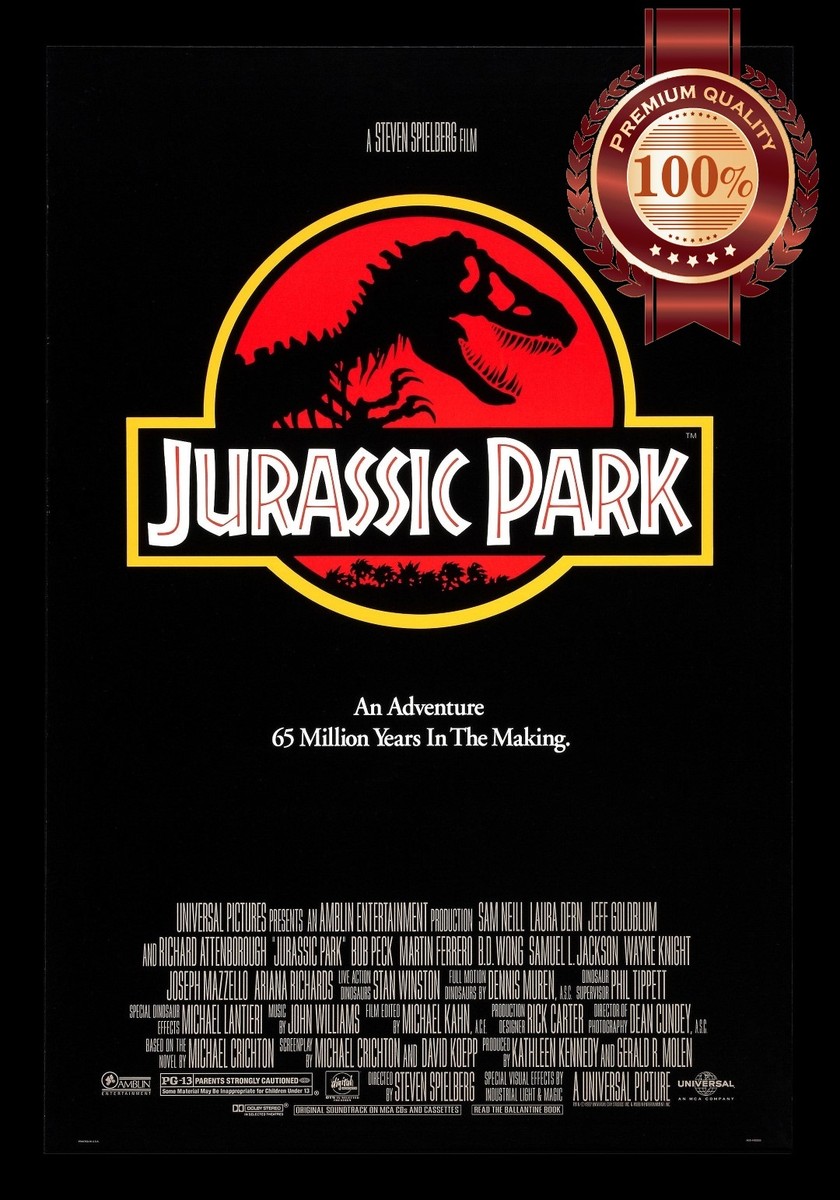 JURASSIC PARK ORIGINAL CLASSIC 1993 90s LOGO CINEMA MOVIE PRINT
