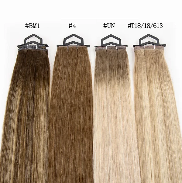 Trama Genius invisible atada a mano delgada 10A Remy rusa 100 % cabello humano Remy 100 g Foto 2 de 4