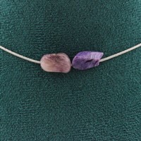 Mineralien Und Steine PréCieuses. Halskette 2 Perlen Charoit Aus Russland. Kette