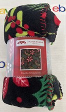 CHRISTMAS-HOLIDAY TIME- PLUSH THROW 50 X 60 Christmas Floral Soft Cozy