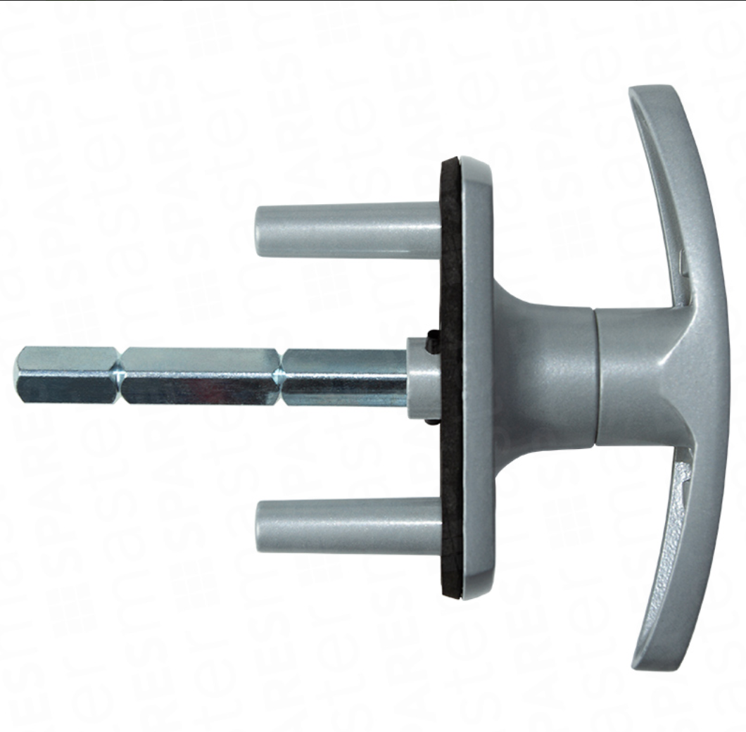 Henderson Garage Door T Bar Lock Locking Handle Silver Finish 35mm