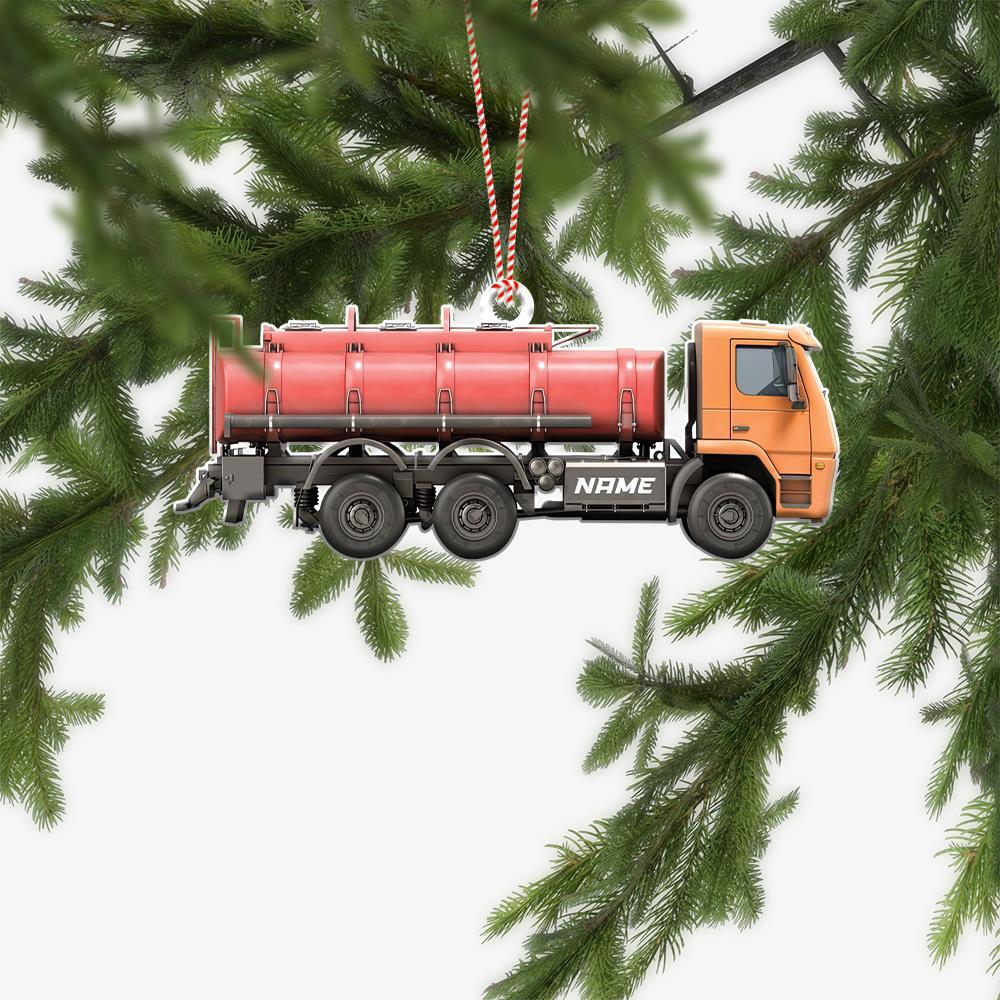 Personalized Tank Truck Christmas Ornament  Tank Trucker Car Ornament Xmas Gift