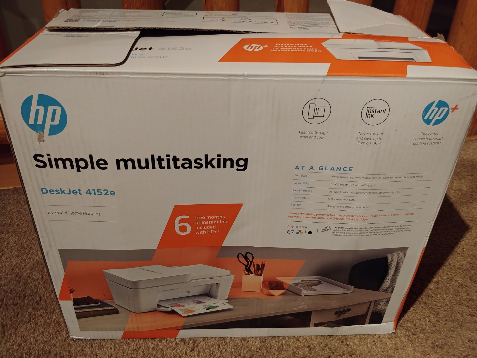 HP DeskJet 4152E AllinOne Wireless Color Inkjet Printer 195161898266