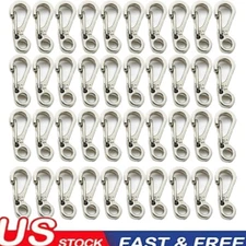 30Pcs Mini Heavy Carabiner Snap Hook Clip Key Chain Aluminum Outdoor Camping Sil