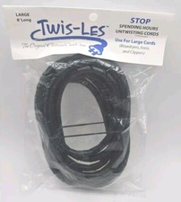 Twis-Les BLACK Cord Protector. Factory Sealed New. Large, 8 Foot in Length.