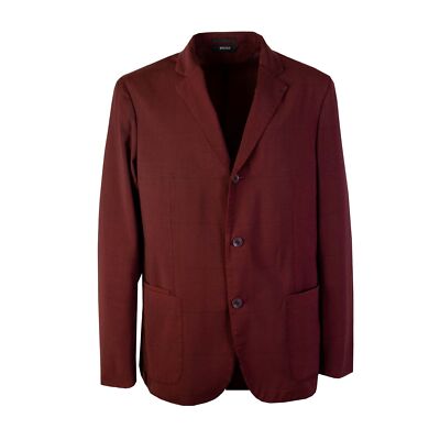 Jacke Bordeaux mit Micro Check Drei Knöpfe Zegna mit zwei Fronttaschen App...