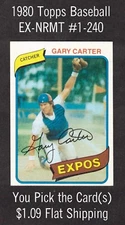 1980 Topps Baseball #1-240 YOUR CHOICE / $1.09 Flat Ship UPDATED 11/30