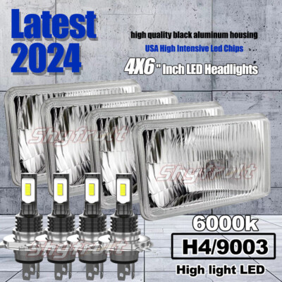 4pcs 4x6'' LED Headlights Hi-Low-For 1977-1986 Chevrolet-Caprice Monte Carlo
