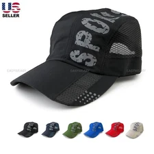 Quick Dry Baseball Cap Snapback Hats Mesh Trucker Hat Golf Hat Lightweight Cool