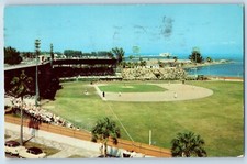 1957 St. Petersburg Florida Postcard Al Lang Field Winter Home League Baseball