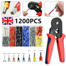 1200Pcs Crimp Tool W/ Bootlace Ferrule Crimper Plier Wire Terminal Connector Set