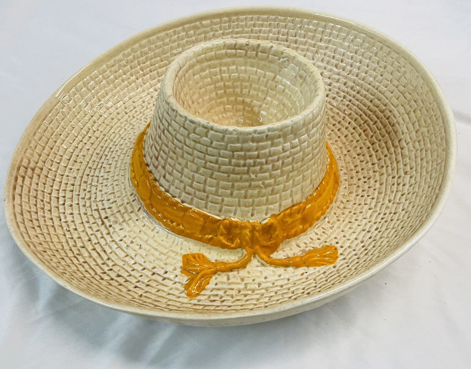 Whittier Pottery Sombrero Straw Hat Ceramic Chip And Dip Bowl USA WP 86 ...