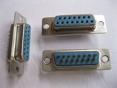 50 Pcs D-Sub 15 pin Female Solder Connector DIP 2 Row New