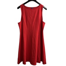 Old Navy Dress Red Ponte Knit Shift Size XL Sleeveless Stretch Office Career