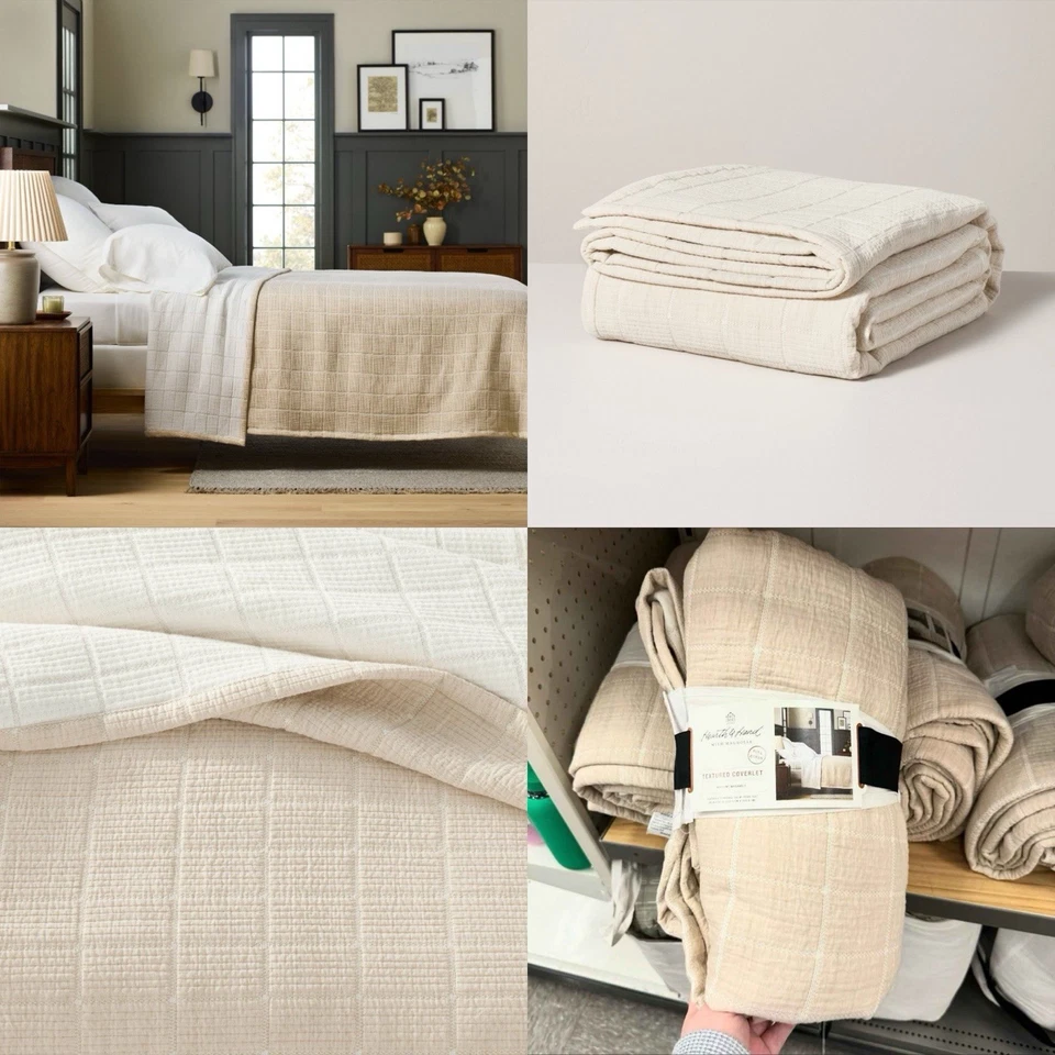 Cobertor King Texturizado Rejilla Beige - Hogar y Mano con Ropa de Cama Magnolia Jacquard Foto 2 de 4