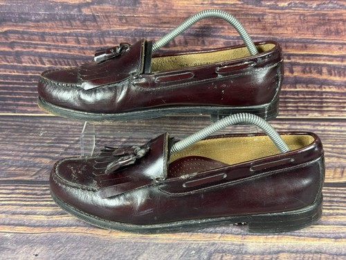 Bass Weejuns Wilton Tassel Loafers Burgundy Brush Men's US 9.5 D
