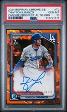 2024 BOWMAN CHROME SAPPHIRE ED PROSPECTS AUTOS #TL THAYRON LIRANZO 4/25 PSA 10