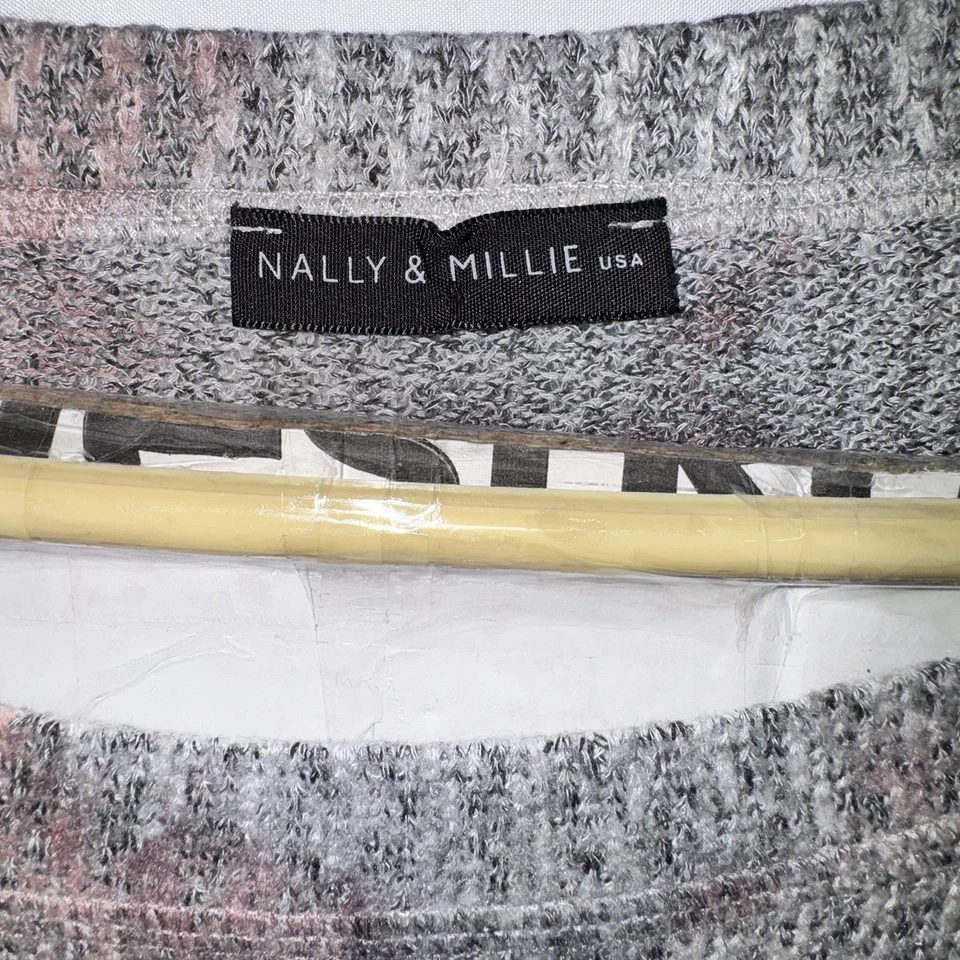 Nally & Millie 3x 圆领毛衣上衣五颜六色印花女式大码 — 第 2/4 张图片