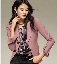 CAbi Applaud Jacket Pink Quartz Mauve Button Cuff Blazer Style 3550 Size 4