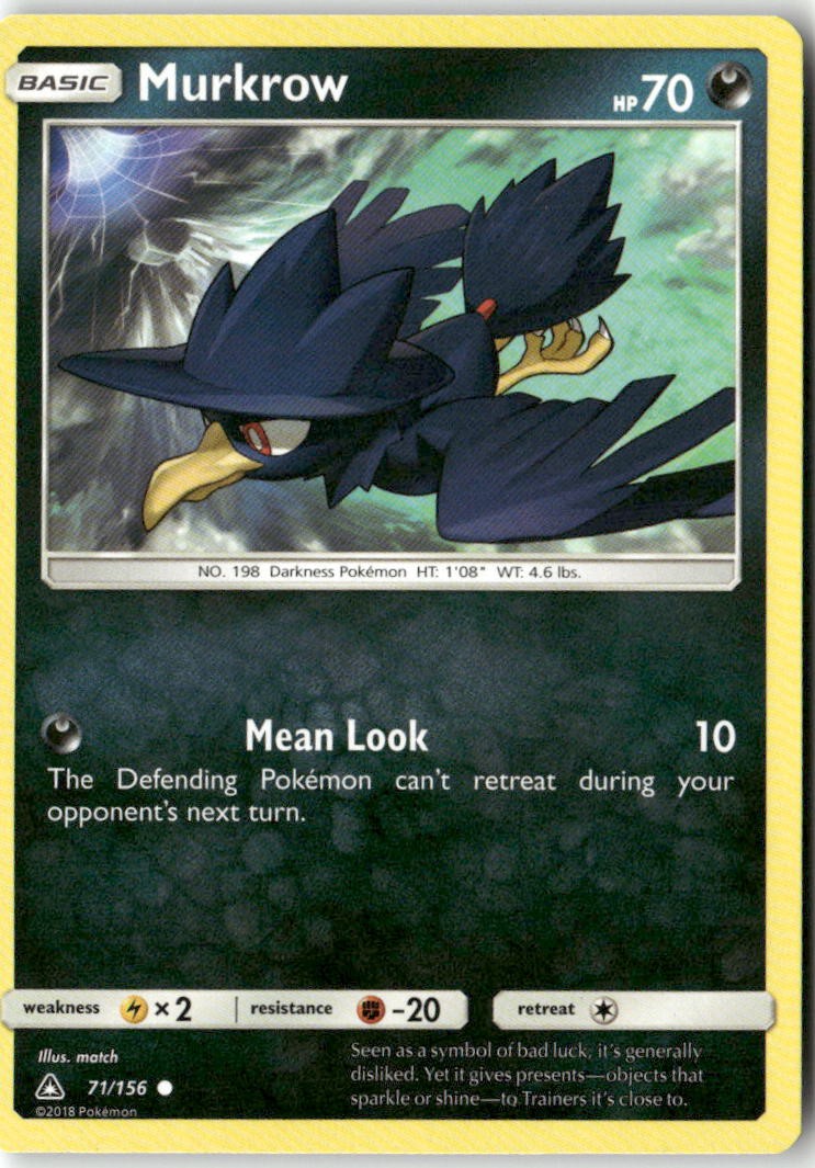 Murkrow 71/156 Common Ultra Prism Pokemon Moderately Played